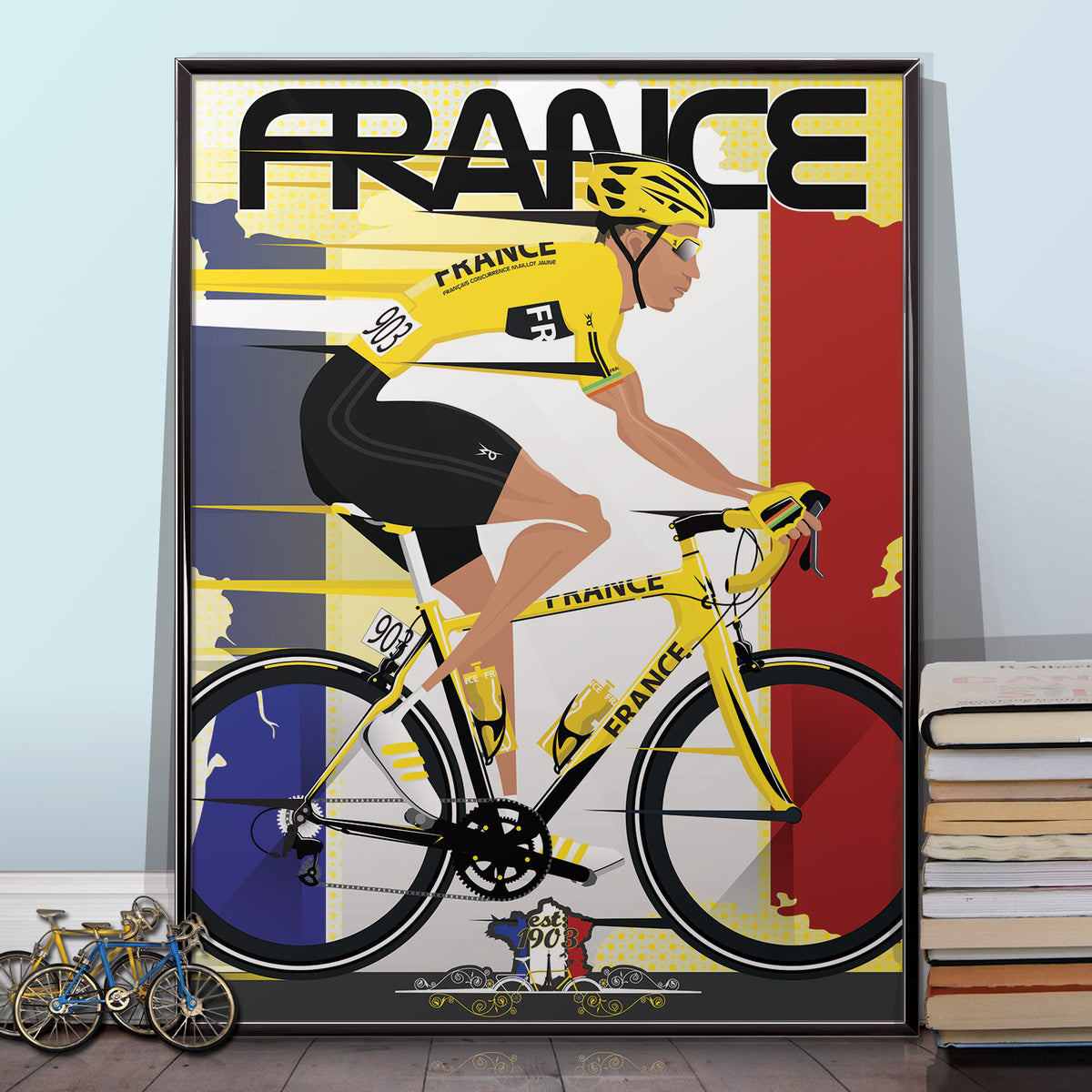 Bertin Biking Poster, French Racing Cyclist, Colorful Bike Image, Gift for Cyclist, Cyclist Shower Curtain, buy Sports Enthusiast Gift, Unique