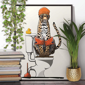Leopard on the Toilet