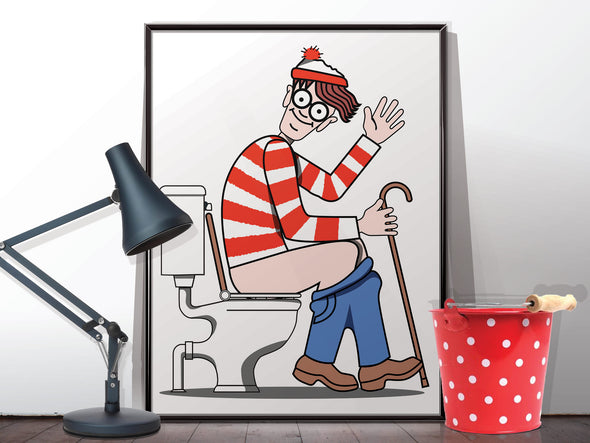 Where's Waldo or Wally toilet poster print - wyatt9.com