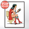Wonder Woman on the toilet poster wall art print from wyatt9.com