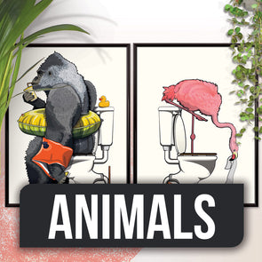 Animal Bathroom Posters
