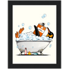 Penguin in the Bath, funny Bathroom poster, wall art home decor print