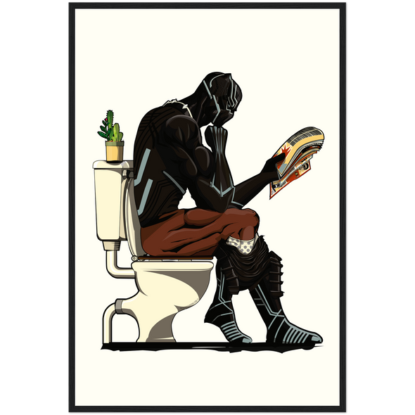 Black Panther Toilet Bathroom Poster