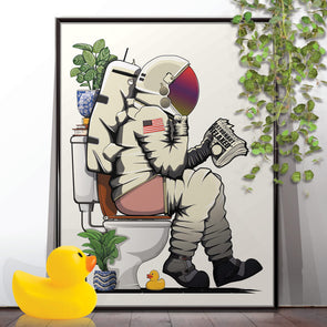 Astronaut on the toilet Poster