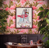 Flamingo in the Shower Bathroom Poster