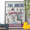 Arctic Animals in the Bathroom, funny toilet poster, wall art home decor print