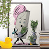 Naked Toilet Roll in the Bathroom, funny toilet poster, wall art home decor print