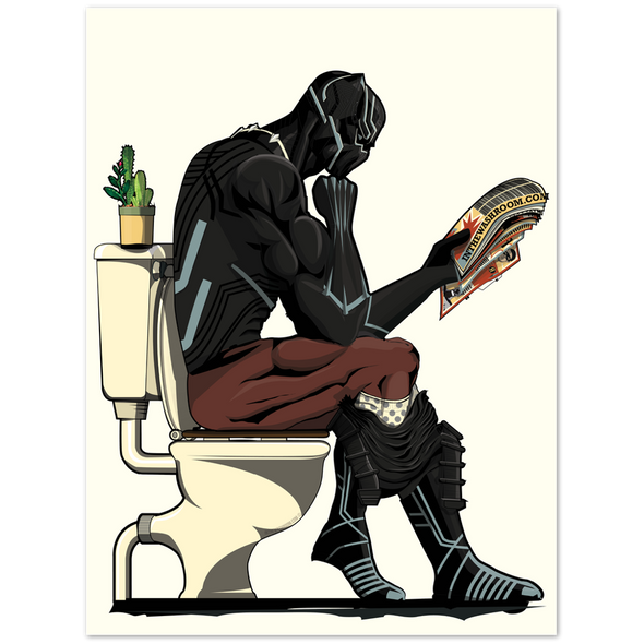 Black Panther Toilet Bathroom Poster