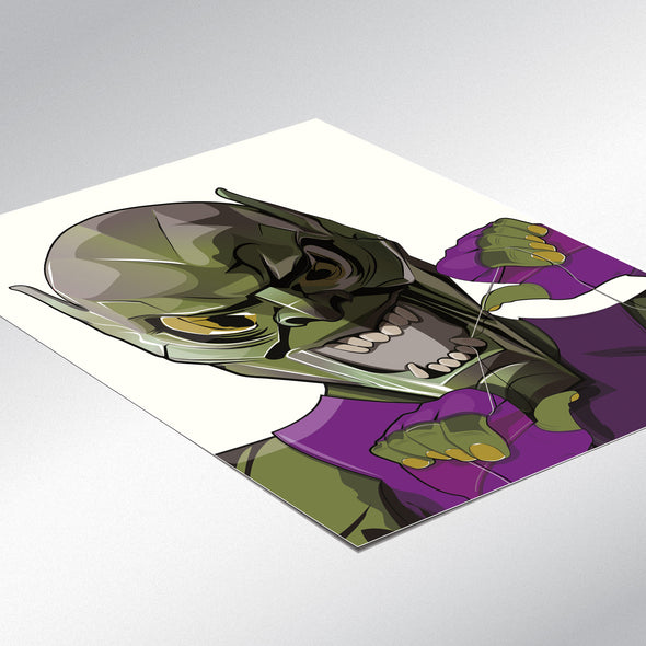 Spiderman's, Supervillain Green Goblin Cleaning teeth, poster for your bathroom