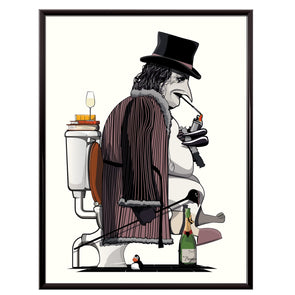 Batman's, Supervillain Penguin on the Toilet, poster for your bathroom