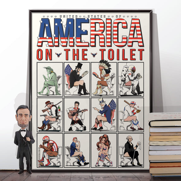 United States of America Icons on the toilet Poster