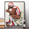 american football player toilet poster