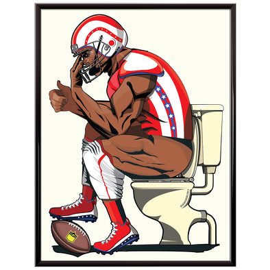american football player toilet poster