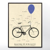 Vintage Poster of Anatomy of a bicycle. Framed in three sizes 30x40cm, 18x24 inches, or 24x36 inches