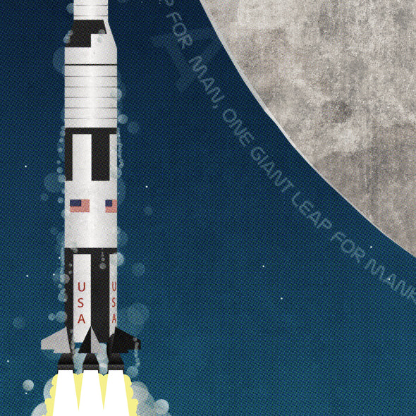 Nasa Apollo Program Saturn V Rocket Poster Framed in three sizes 30x40cm, 18x24 inches, or 24x36 inches