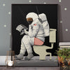 Moon & Mars Astronaut Bathroom Toilet Poster Print Set