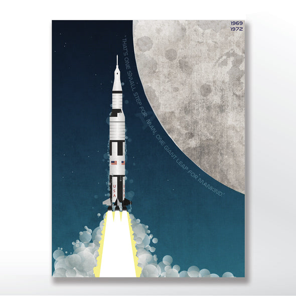 Nasa Apollo Program Saturn V Rocket Poster unframed in three sizes 30x40cm, 18x24 inches, or 24x36 inches