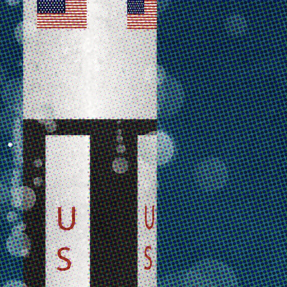 Close up of Nasa apollo Program saturn rocket poster