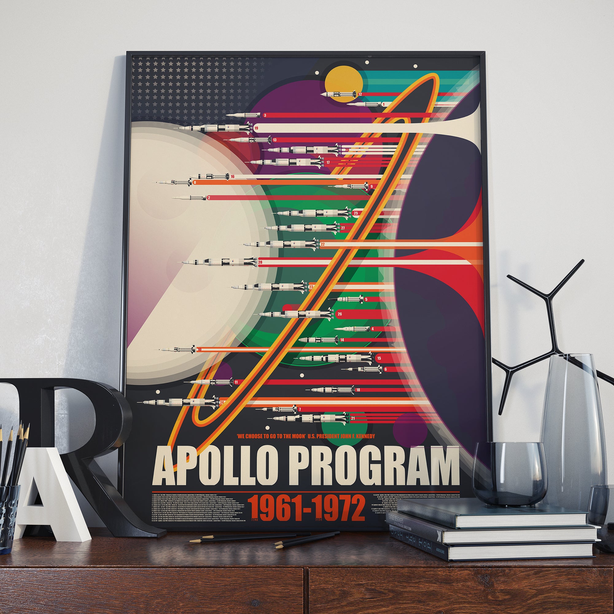 Apollo Program Poster Apollo Mission Space Moon Landing Poster - wyatt9.com