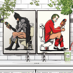 Batman & Joker Bathroom Poster Set