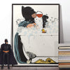 Batman & Wonder Woman in the bath,  Bathroom Poster Set