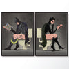 Batman and cat woman bathroom wall art poster. wyatt9.com