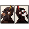 Batman and Catwoman Headphones poster print - wyatt9.com