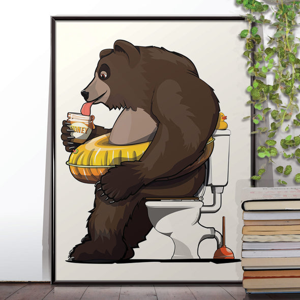 Brown Bear on the Toilet