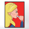 Captain Marvel brushing her teeth bathroom poster wyatt9.com