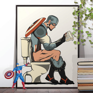 Captain America Bathroom Poster