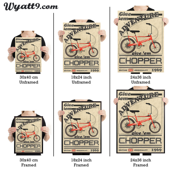 Chopper bicycle vintage poster wyatt9.com