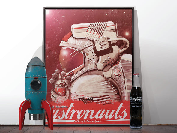 Astronaut Coca Cola Advert Poster