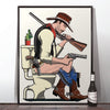 Cowboy on the toilet Poster