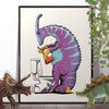 Dinosaur Parasaurolophus Cleaning the Toilet poster