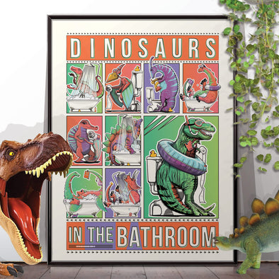 Dinosaurs Bathroom Poster