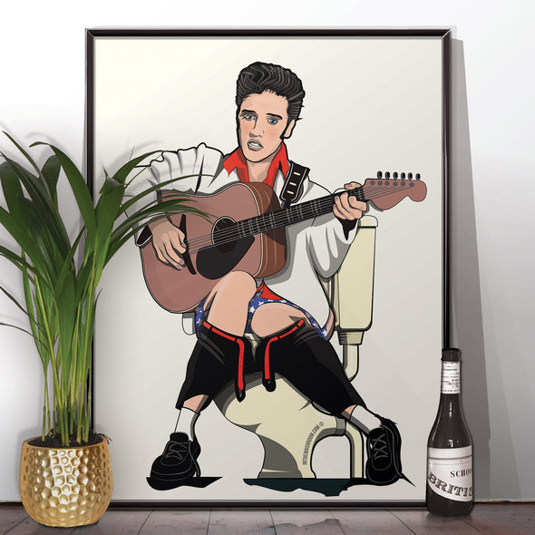 Elvis Presley on the toilet Poster