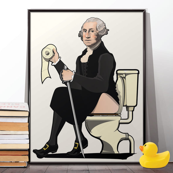 George Washington on the toilet Poster