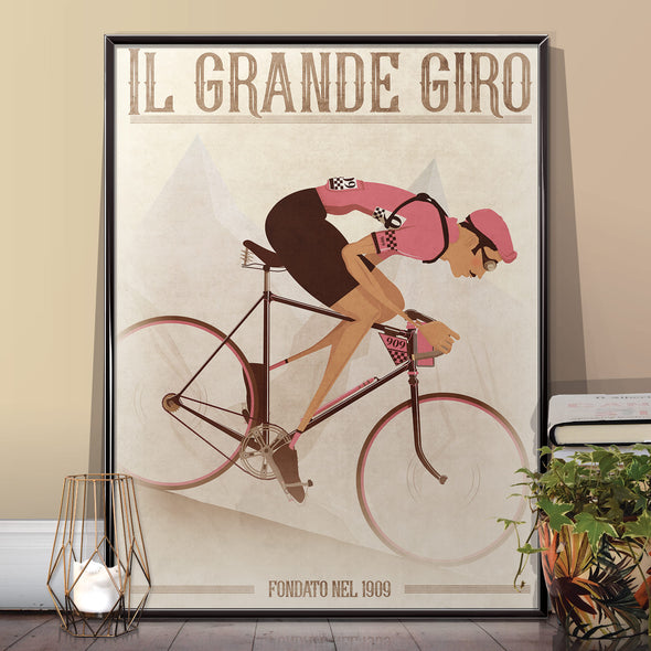 Giro D'Italia vintage style bicycle poster. wyatt9.com