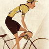 Vintage Style Cyclists Poster Print Set