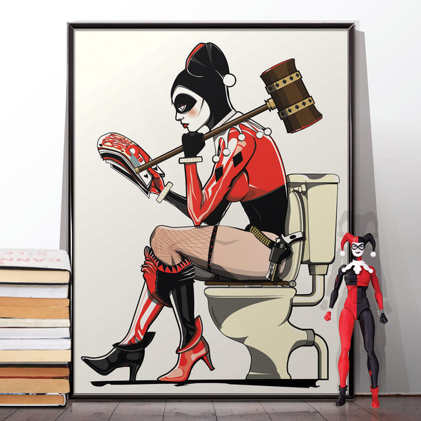 Harley Quinn on the Toilet Poster