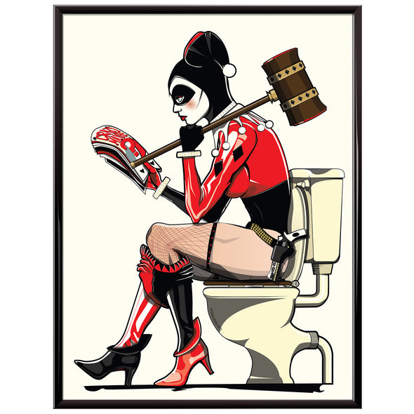 Harley Quinn on the Toilet Poster