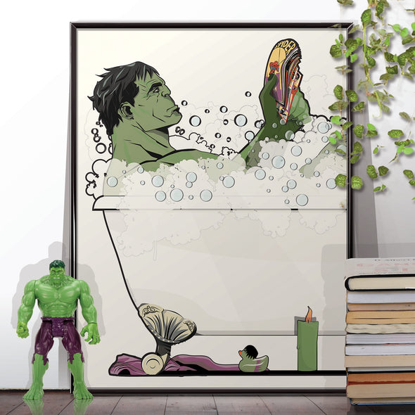 Hulk in Bath Bathroom Poster