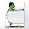 Hulk in the bath, bathroom Superhero poster wyatt9.com