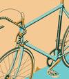 Blue Bicycle Poster Isometric and Framed in three sizes 30x40cm, 18x24 inches, or 24x36 inches