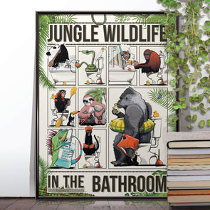 Jungle Animals, bathroom poster