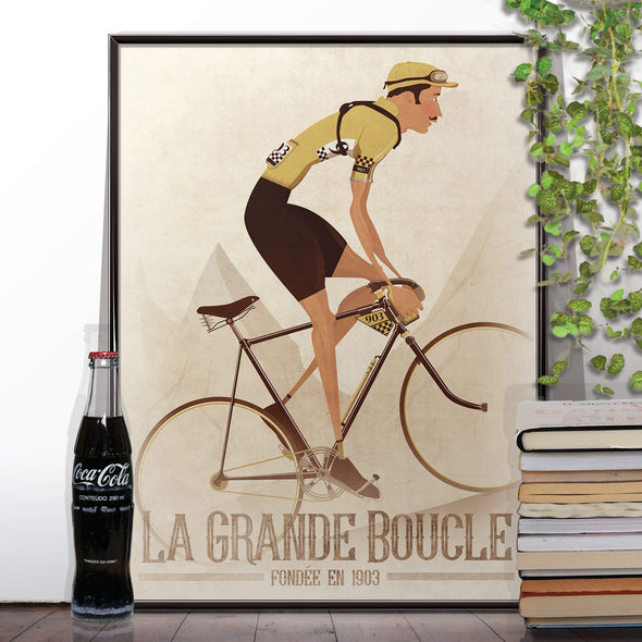 Tour De France Vintage Style Art Print Bicycle Poster