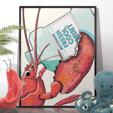 Lobster Bathroom Poster