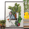 Mandrill on the toilet, funny bathroom poster, home decor print