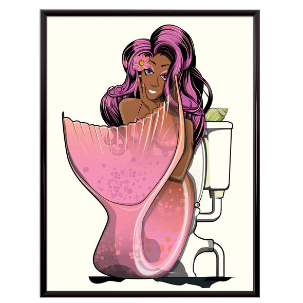 Mermaid on the toilet poster