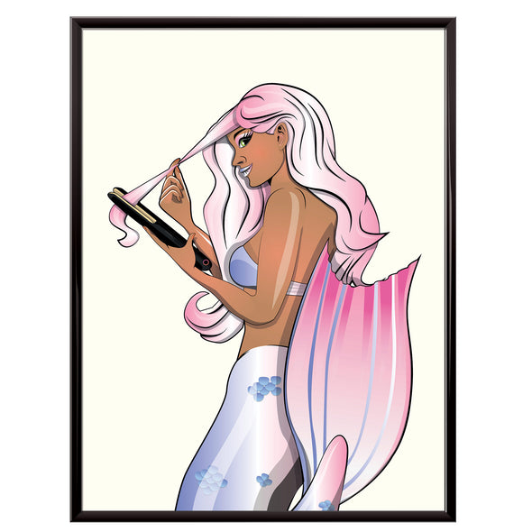 Mermaid straightening hair poster